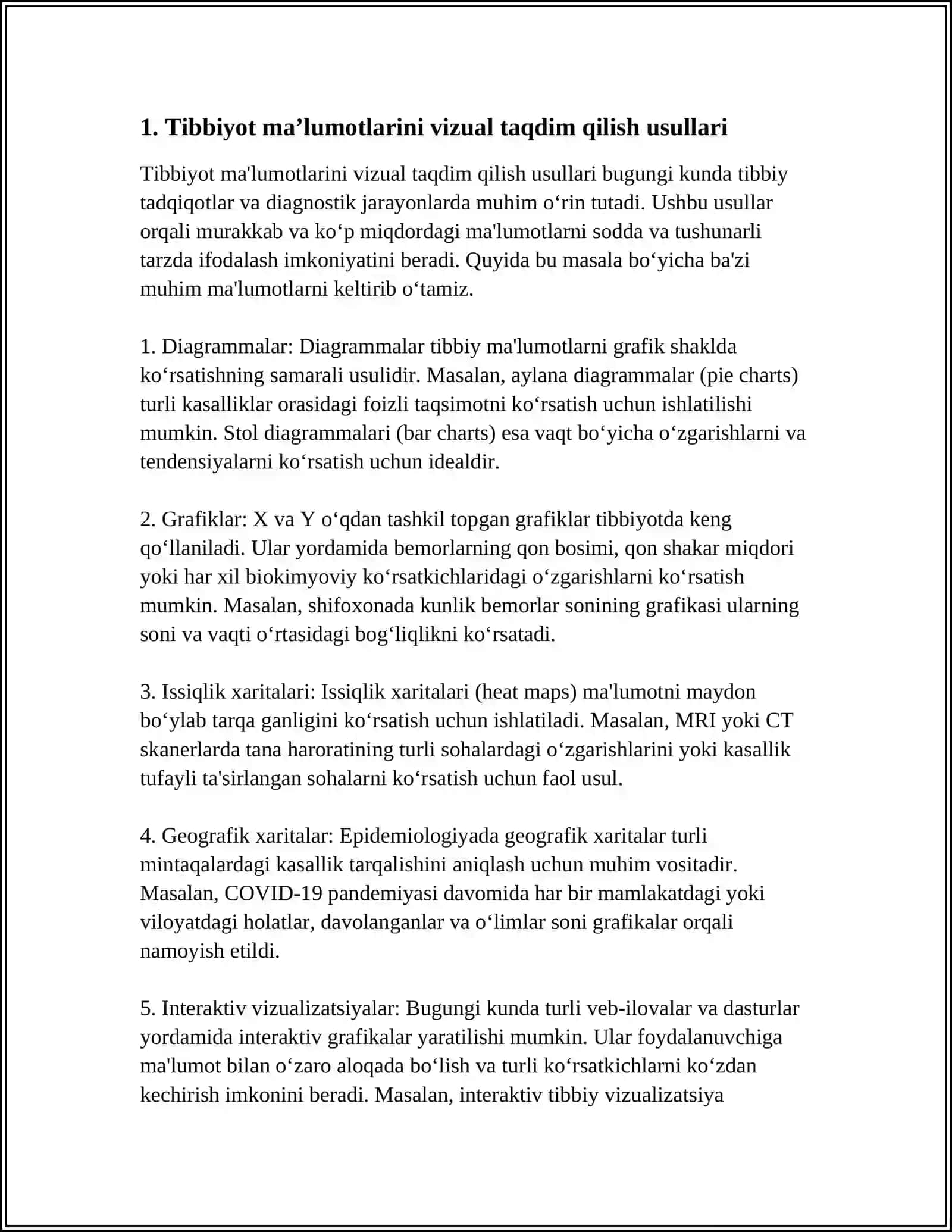 TIBBIYOT AXBROTLARINI TAQDIMOTLAR KOʻRINISHIDA SHAKILLANTIRISH TEXNOLOGIYASI 3