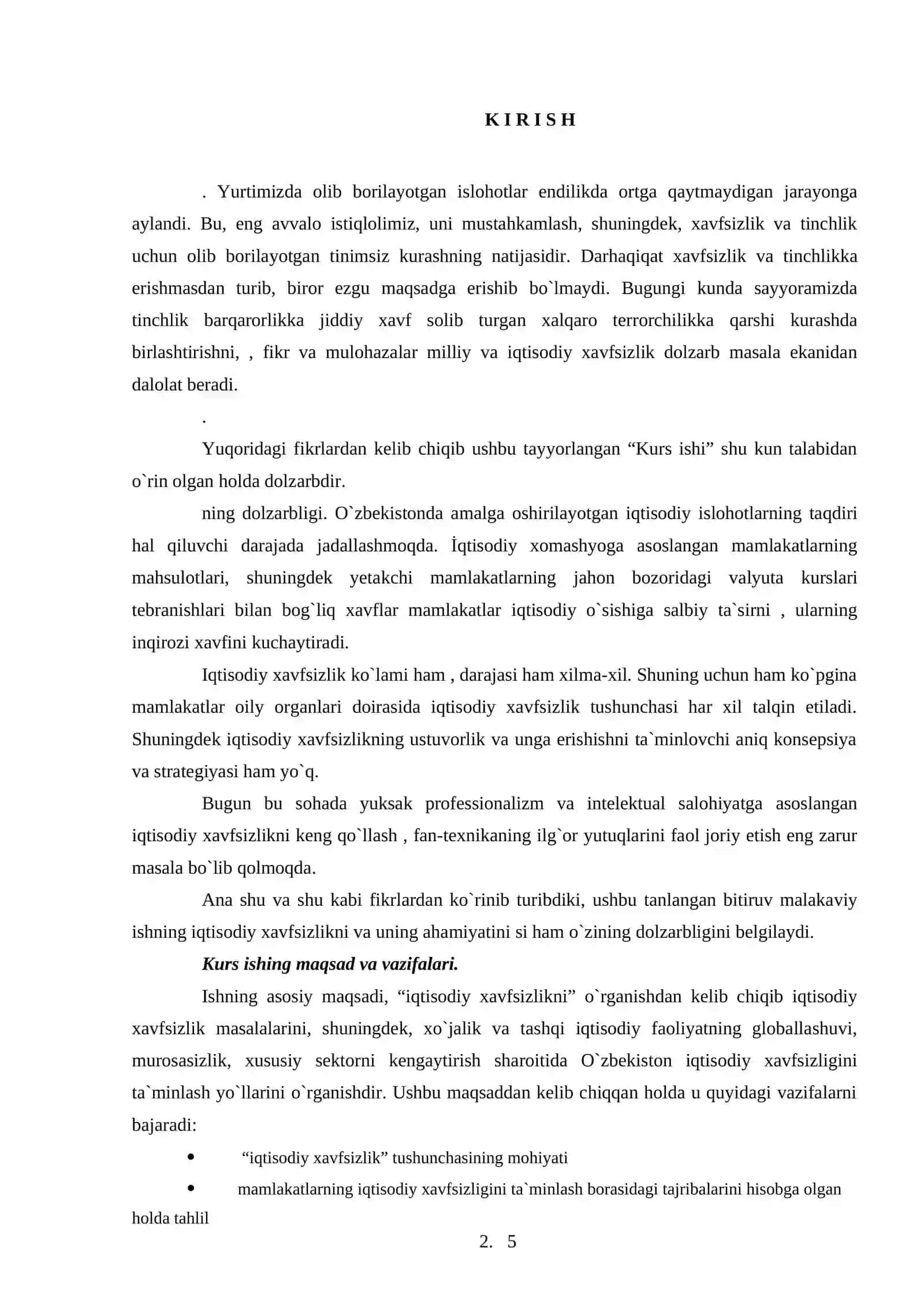 Iqtisodiy xavfsizlik: uni ta’minlashning mezonlari va yo’nalishlari 3