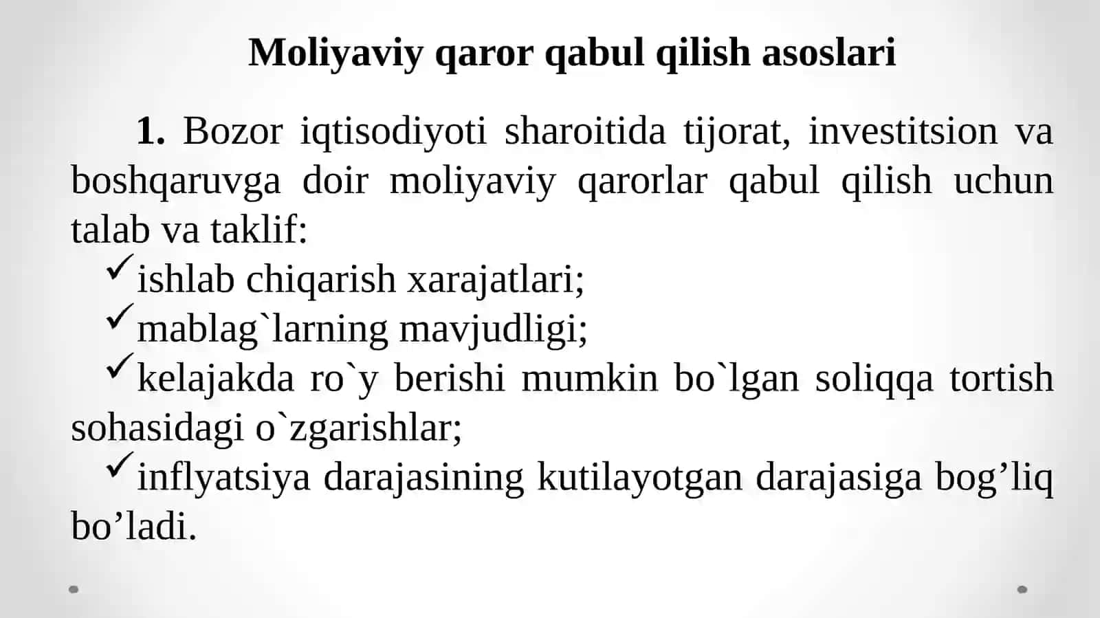 Moliyaviy qarorlar 3