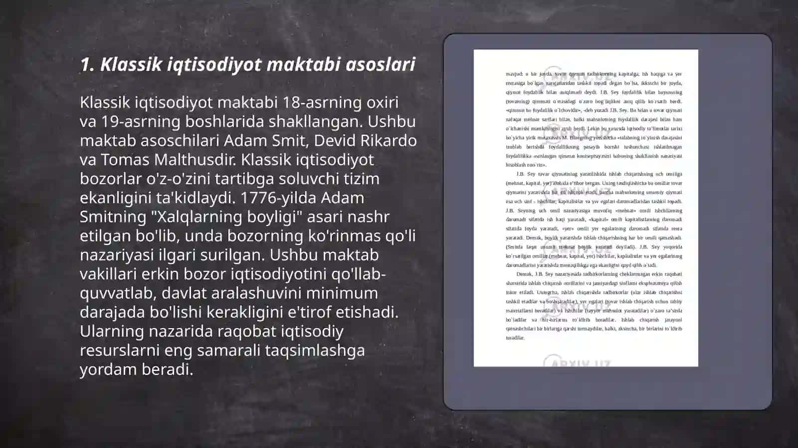 Klassik iqtisodiyot maktabining muholif iqtisodiy g'oyalarining vujudga kelishi 3