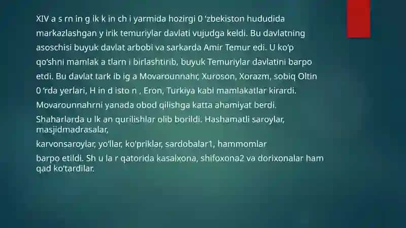 Amir Temur va temuriy davridagi buyuk nomoyondalar 3