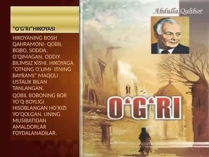 ABDULLA QAHHOR“O’G’RI” HIKOYASI 3