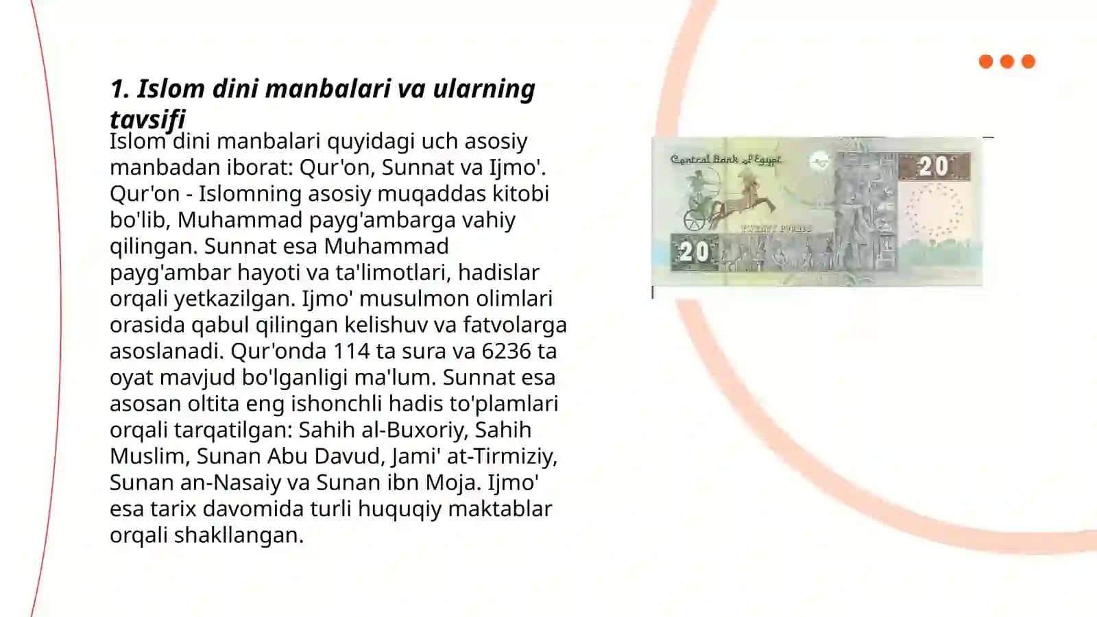 Islom dini manbalari va ularning hozirgi davrdagi ahamiyati 3