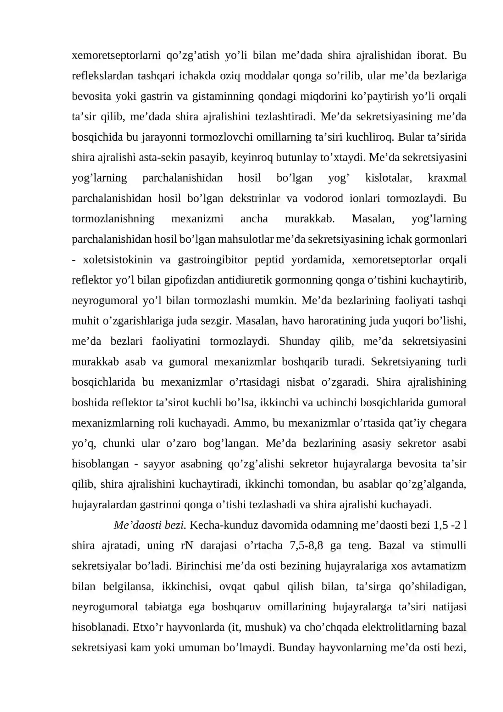 OVQAT HAZM QILISH JARAYONIDA MEDA VA ICHAK SHIRASI TARKIBIDAGI FERMENTLAR 3