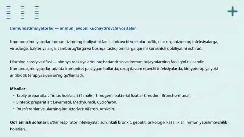 Immunitetga ta’sir qiluvchi vositalar: 3