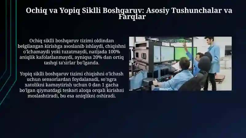 Robotlardagi Boshqaruv Usullari: Ochiq Sikl 3