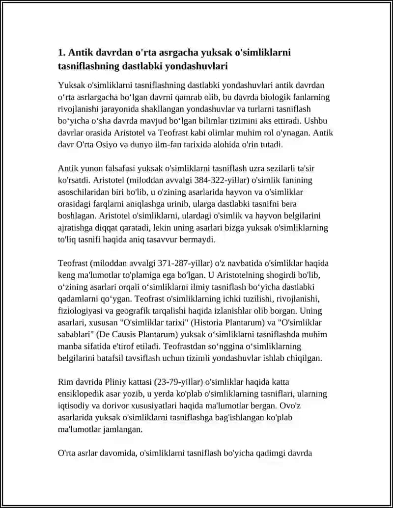 YUKSAK ÓSIMLIKLARNING TAKSANOMIK TARIXI 3