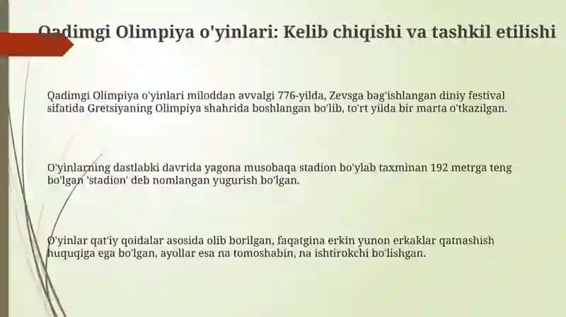 Olimpiya o'yinlari tarixi 3