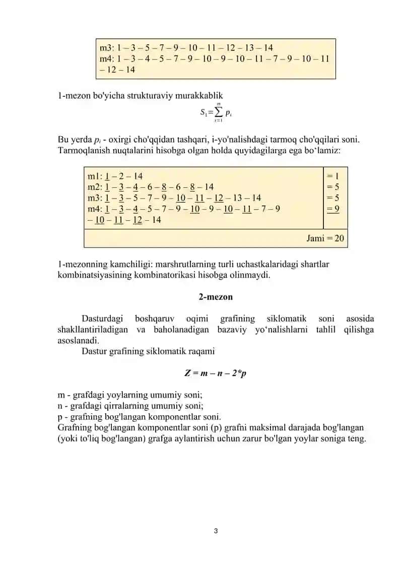 DASTURNI BOSHQARISH OQIMINING MURAKKABLIK O‘LCHOVLARI 3