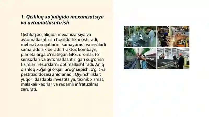 Qishloq xo'jaligida mexanizatsiya va avtomatlashtirish 3