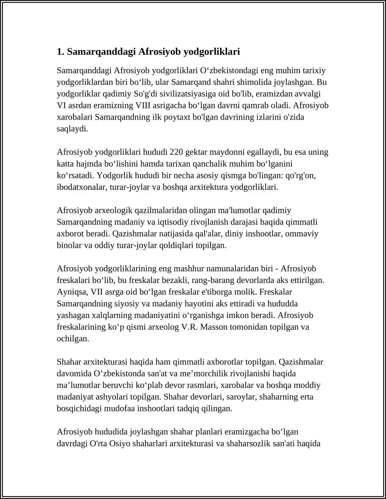 OʻZBEKISTON SHAHARLARINING TARIXIY VA MADANIY YODGORLIKLARI 3