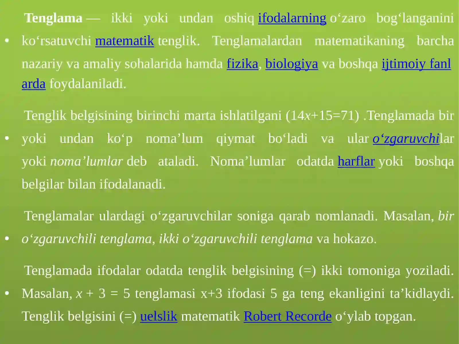 Tenglama va uning yechimlari 3