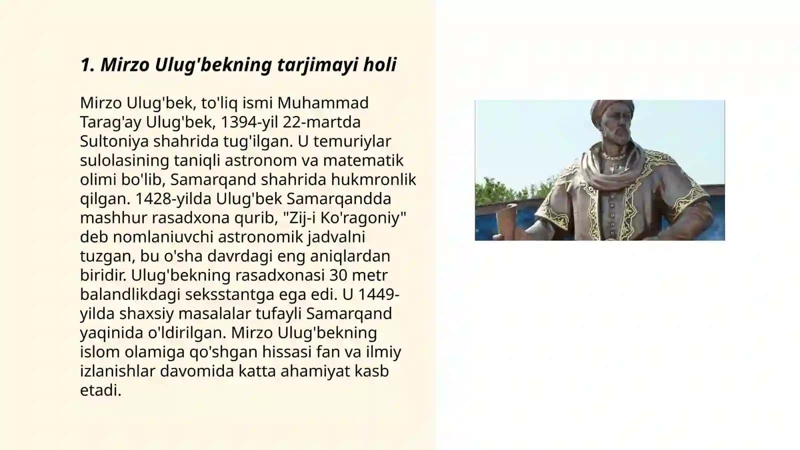 Mirzo Ulug'bekning tarjimayi holi 3