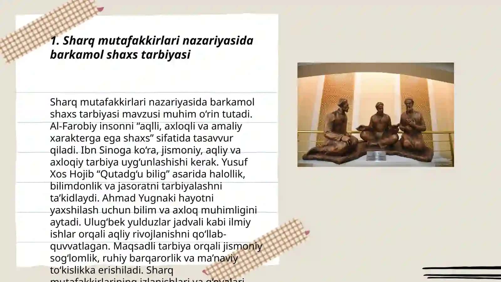 Sharq mutafakkirlari barkamol shaxs tarbiyasi haqida, boshlangʻich taʼlimda milliy tarbiya asoslari 3