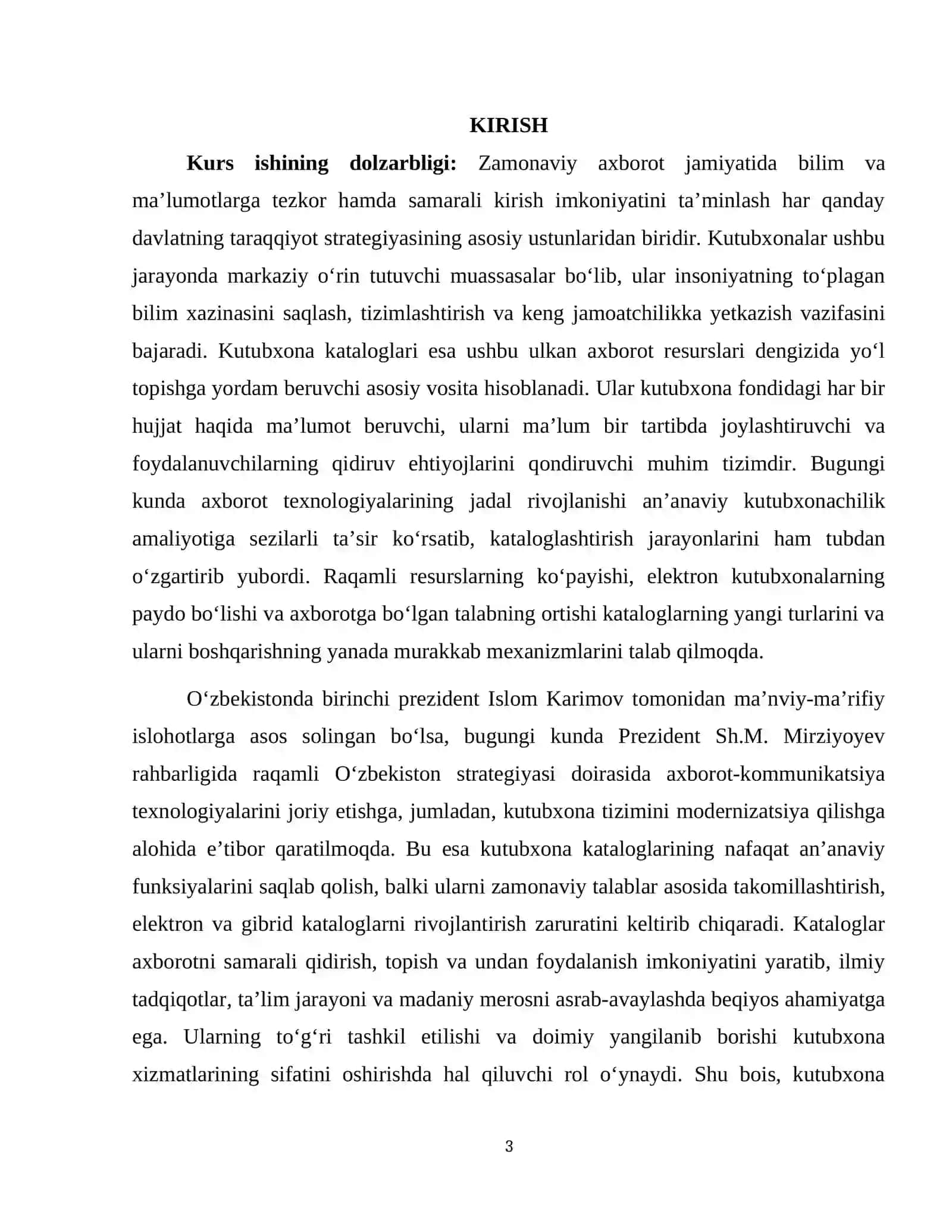 Kutubxona kataloglarining turlari, ahamiyati va kutubxonachilik ishida tutgan oʻrnini tahlil qilish 3