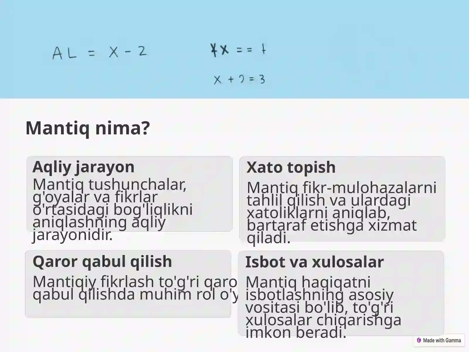 M A N T I Q. Jamiyat falsafasi 3