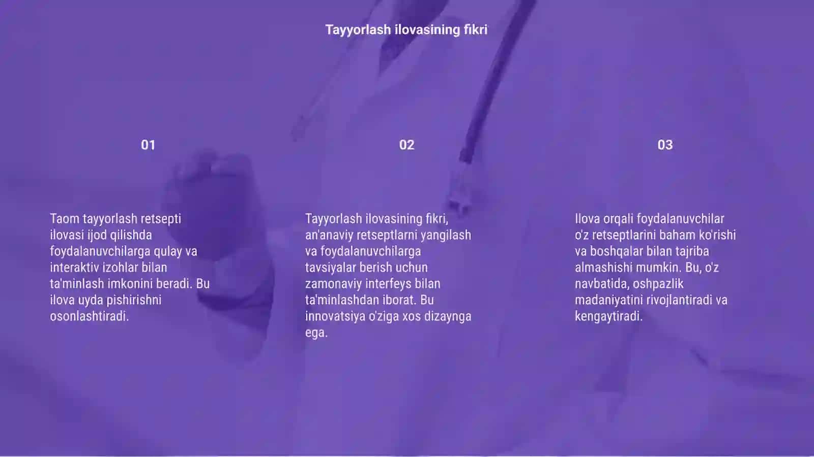 Taom tayyorlash retsepti ilovasi 3