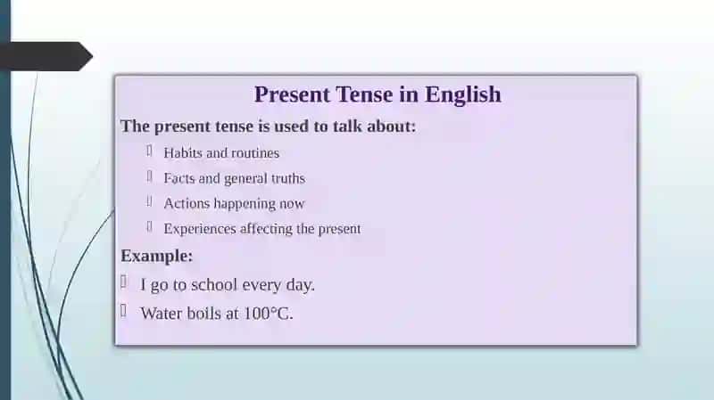 Present Tense in English 3