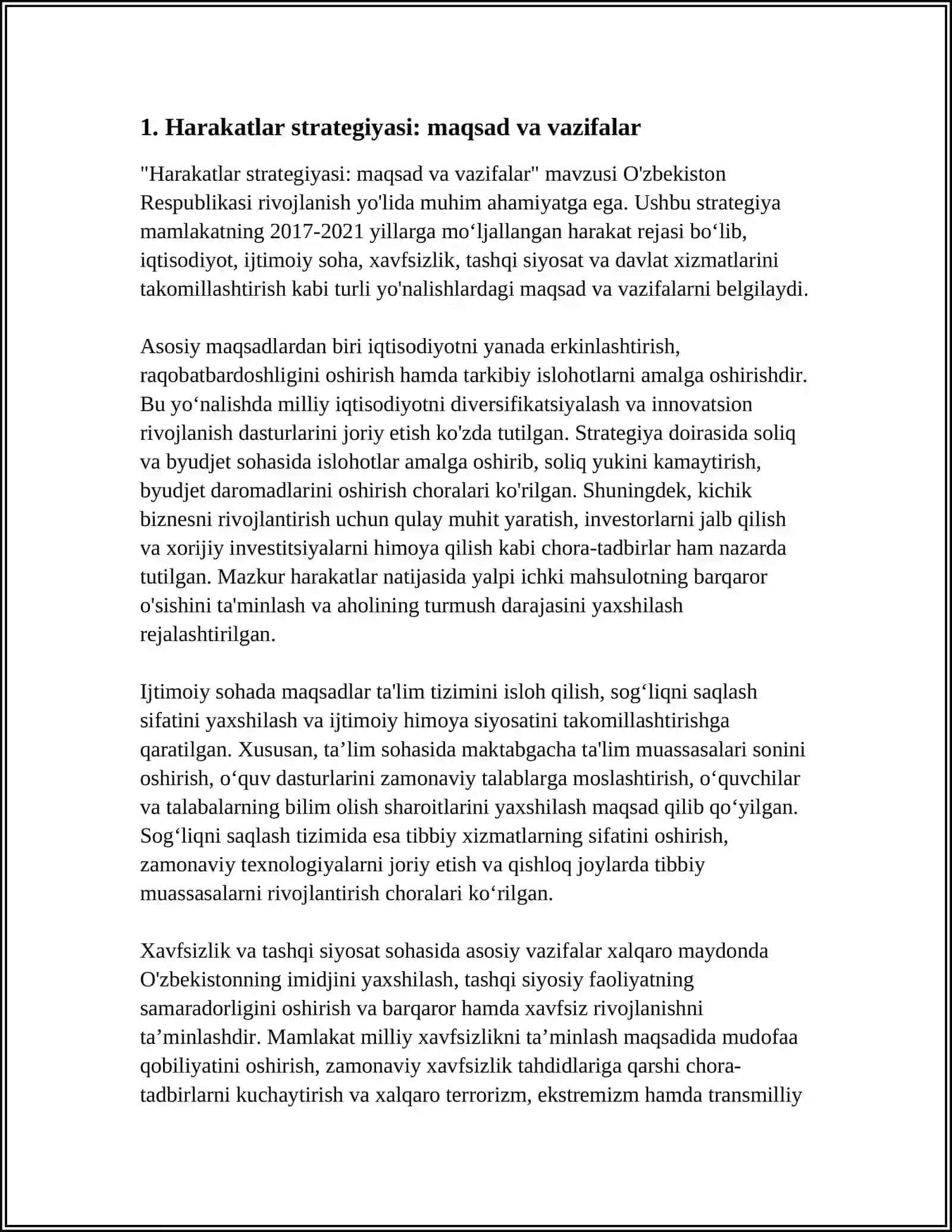 HARAKATLAR STRATEGIYASINING HAYOTGA JORIY ETILISHI. MILLIY TIKLANISHDAN - MILLIY YUKSALISH SARI 3