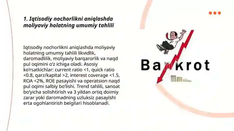Iqtisodiy nochorlik (bankrotlik) xavf-xatarlarni aniqlashda moliyaviy holat tahlili 3
