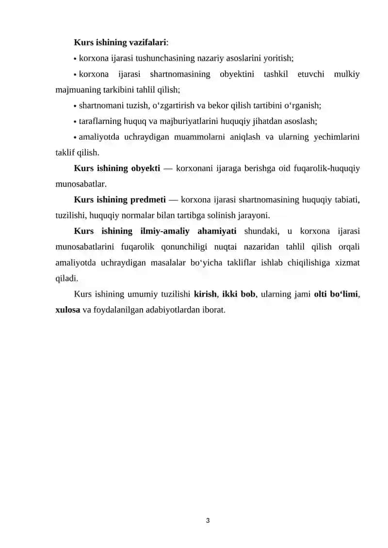KORXONANI IJARAGA BERISH SHARTNOMASINING FUQAROLIK HUQUQIY XUSUSIYATLARI 3