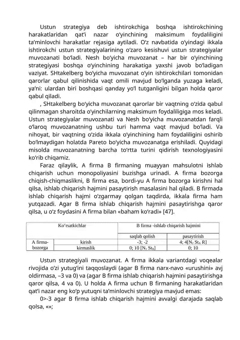 O‘yinlar nazariyasi va o‘zaro hamkorliklarni modellashtirish 3
