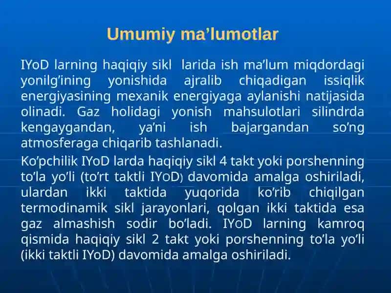 Dvigatellar va ularning ekspluatasion xususiyatlarini o'rganish 3