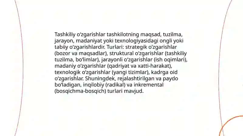 Tashkiliy oʻzgarishlar va qarorlar 3