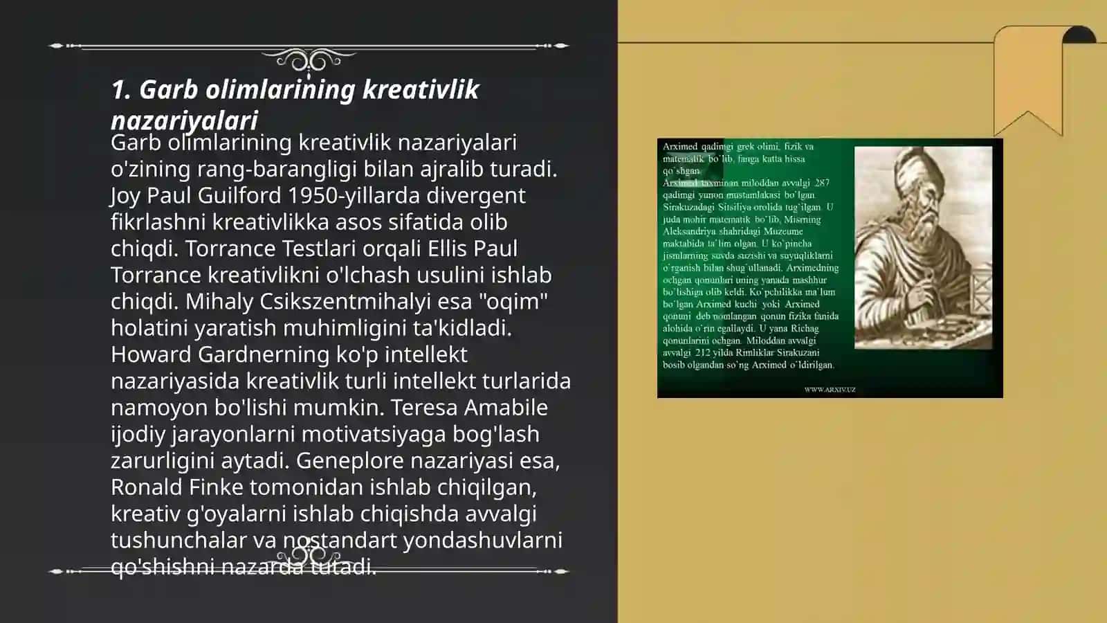 Garb va Sharq olimlarining 5tadan kreativlik goyalari 3