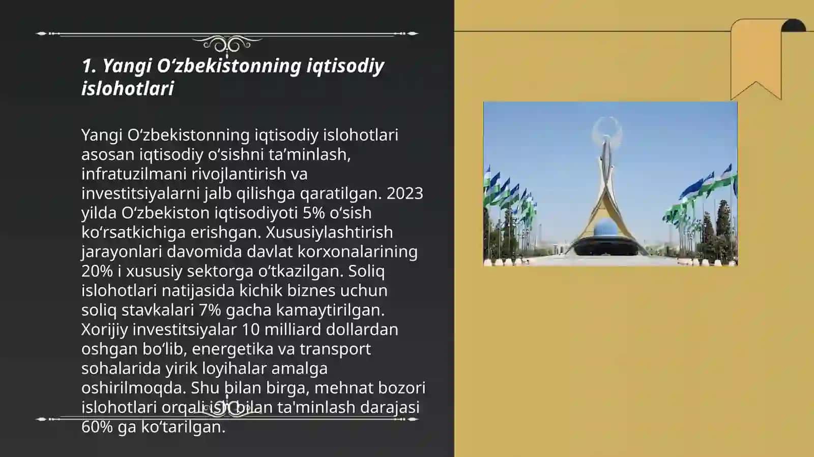 Yangi Oʻzbekistonning iqtisodiy islohotlari 3