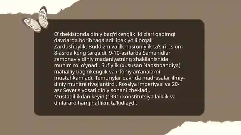 O'zbekistonda dinlararo bag'rikenglikning shakllanishi 3