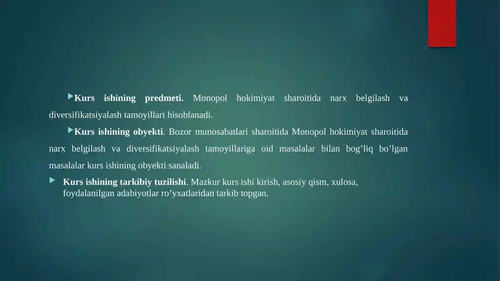 Monopol hokimiyat sharoitida narx belgilash va diversifikatsiyalash tamoyillari 3