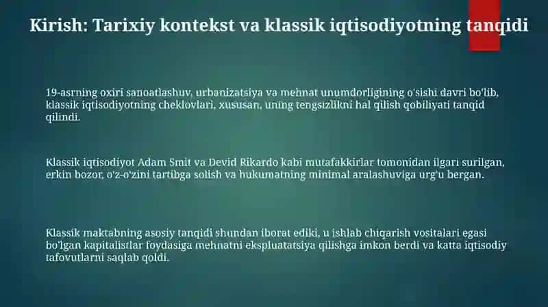 XIX asoroxiri- XXasrboshlarigaiqtisodiytaʼlimotlar 3