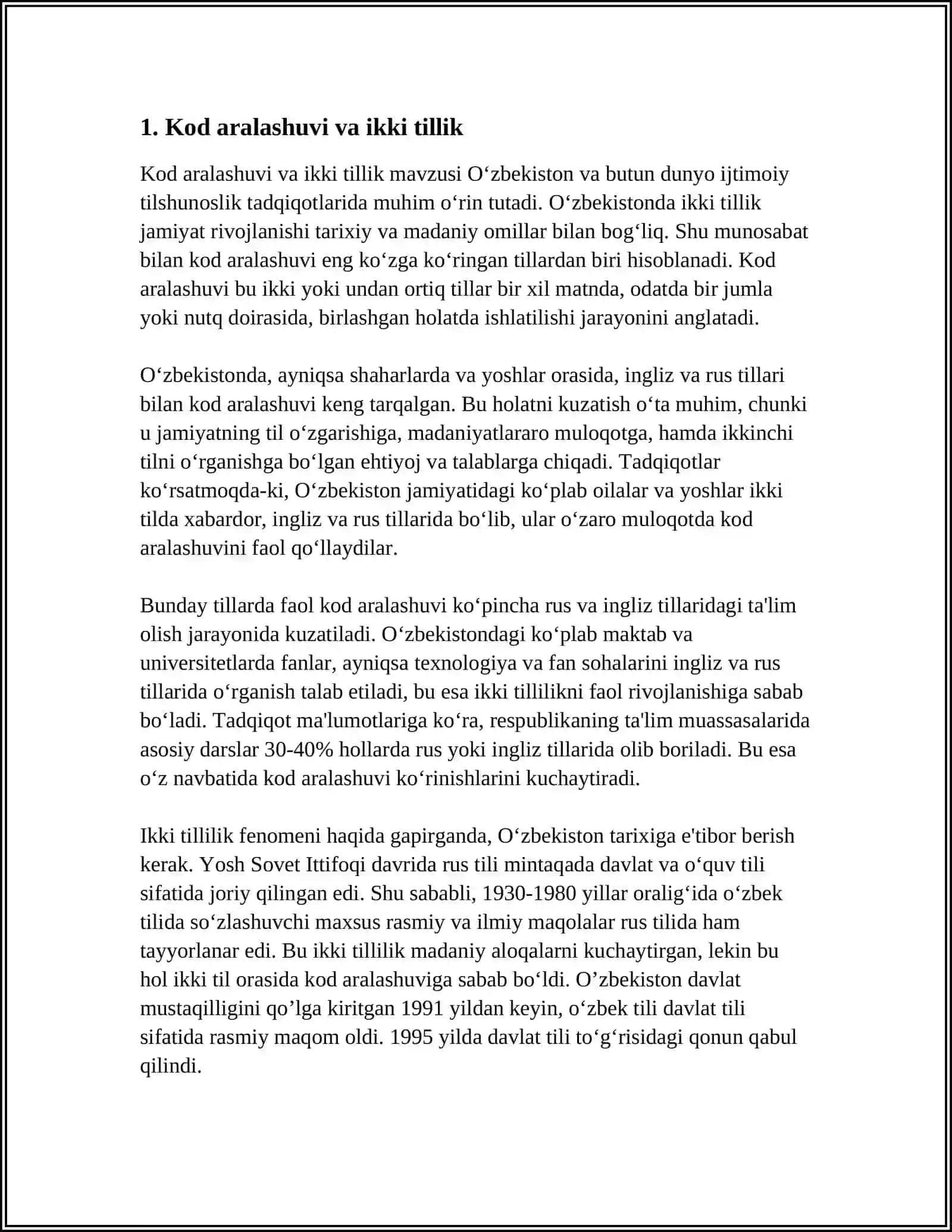 SOTSIOLINGVISTIKADA KODLAR ARALASHUVI 3