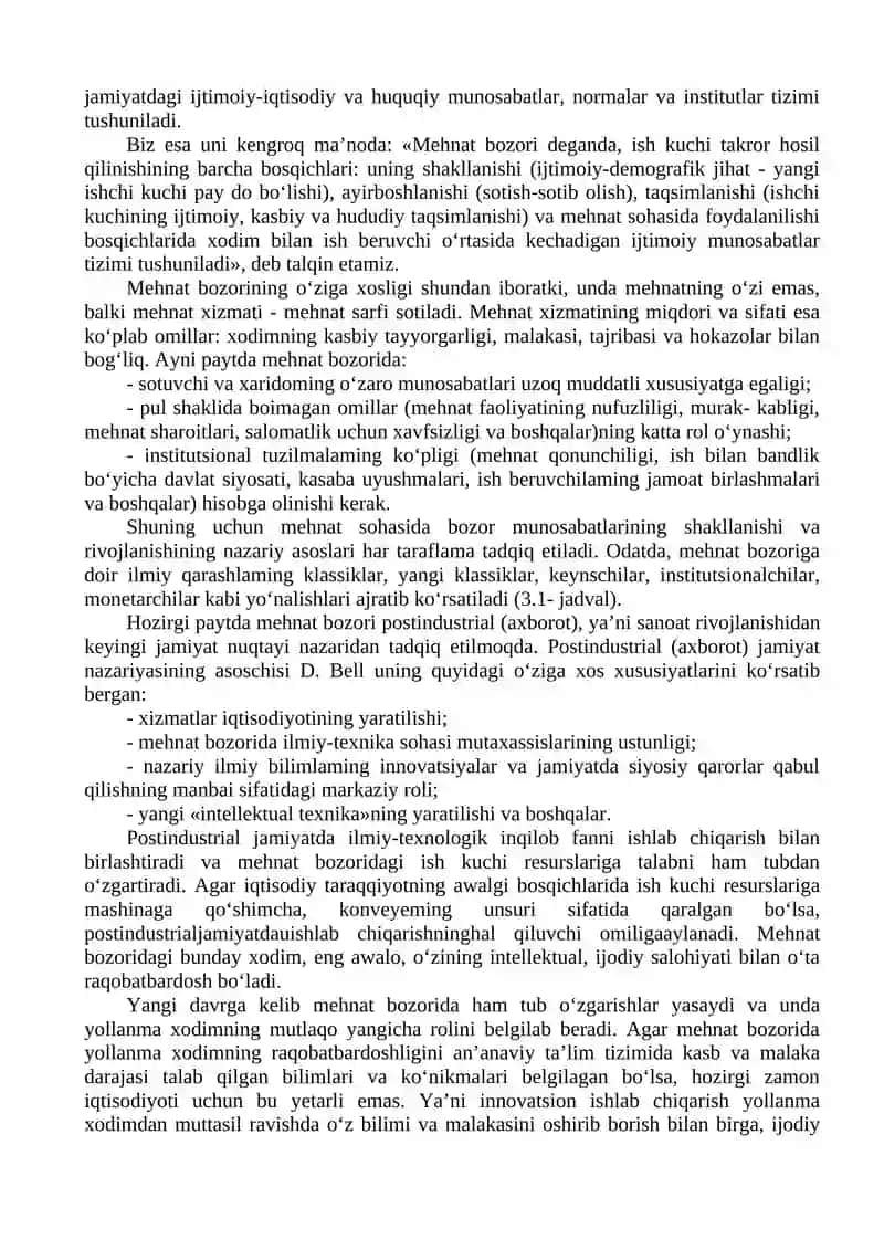 MEHNAT BOZORI: MOHIYATI, SHAKLLANISHI VA RIVOJLANISHI 3