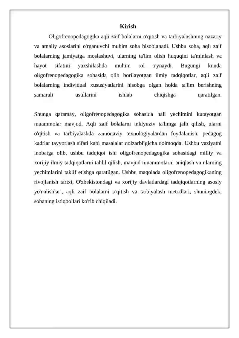 Oligofrenopedagogika Tadqiqotlari 3