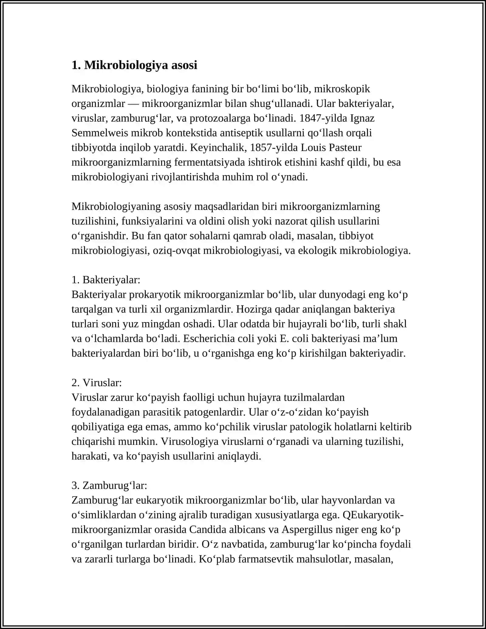 MIKROORGANIZMLARDAN ZARUR MODDALARNI SINTEZLAB OLISH 3