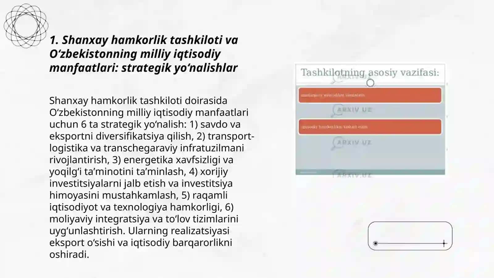Shanxay hamkorlik tashkiloti milliy manfatlar va iqtisodiy integratsiyalar 3