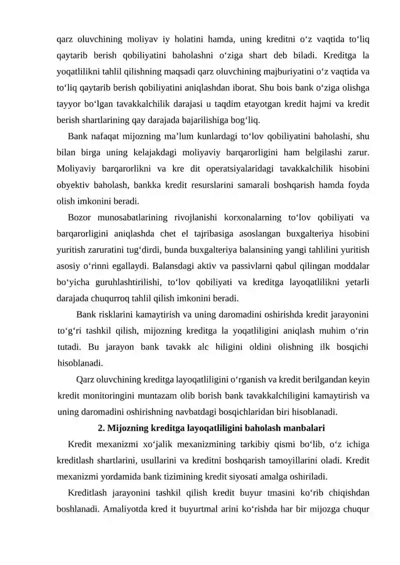 Kreditga layoqatlilik tavsifi 3