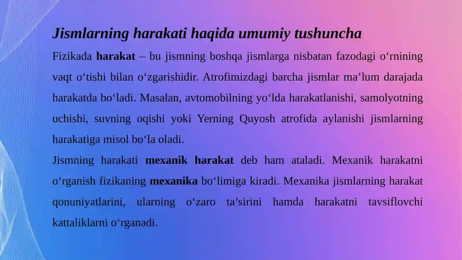 Jismlarning murakkab harakati 3