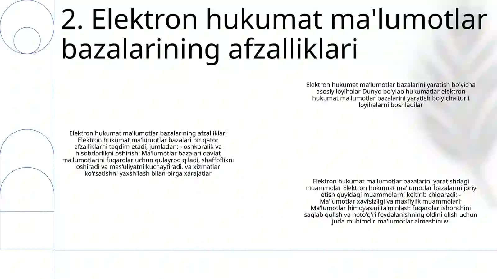 Elektron Hukumatning Malumotlar Bazalarini Yaratish BoʼYicha Asosiy Loyihalar 3