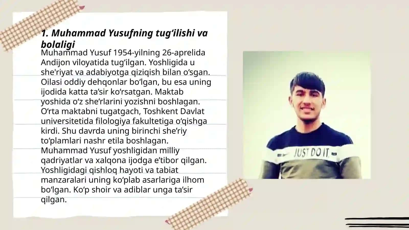 Muhammad Yusufning hayoti va ijodi 3