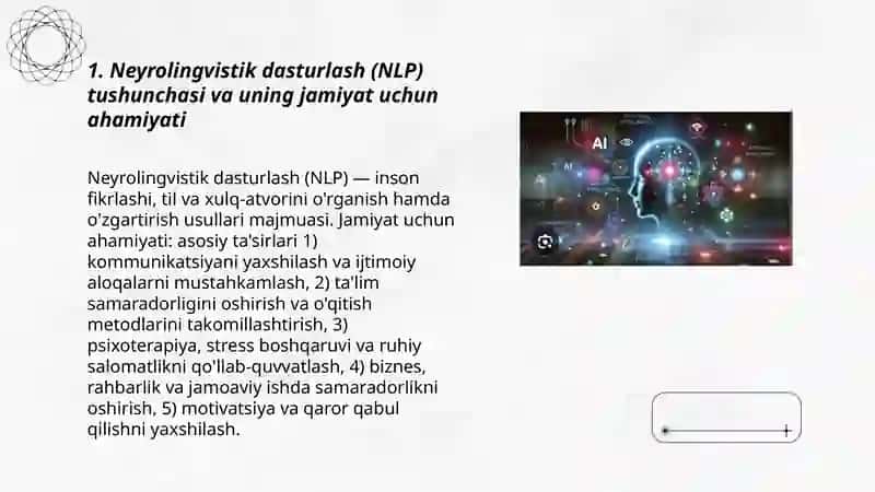 Neyrolingvistik dasturlash texnologiyasi ahamiyati 3
