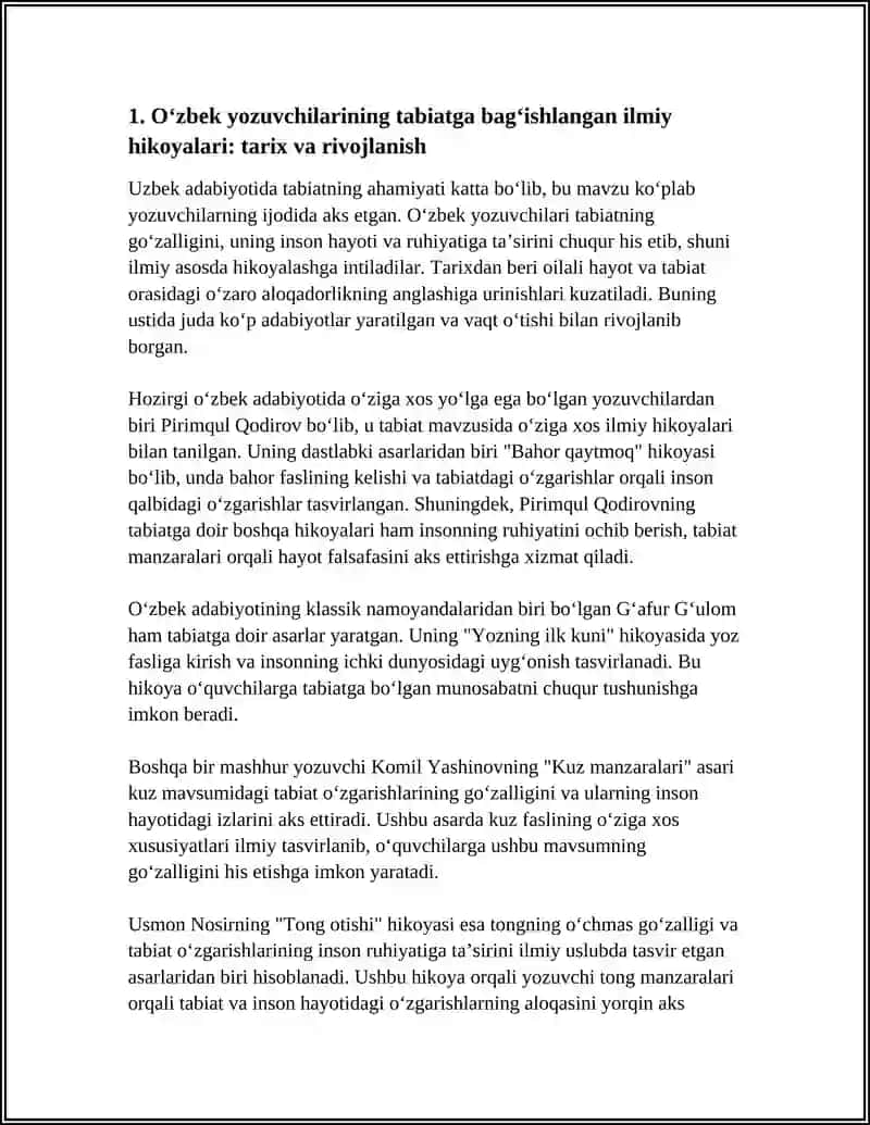 Oʻzbek yozuvchilarining tabiatga bagʻishlangan ilmiy hikoyalari 3