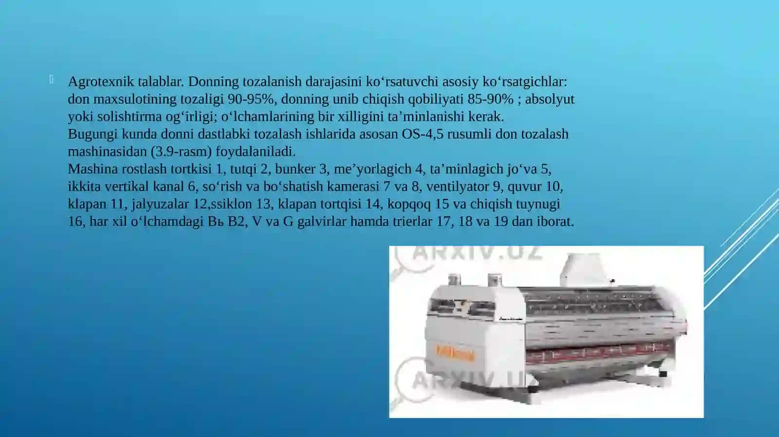 Don tozalash mashinalarining tuzilishi va ish jarayoni 3