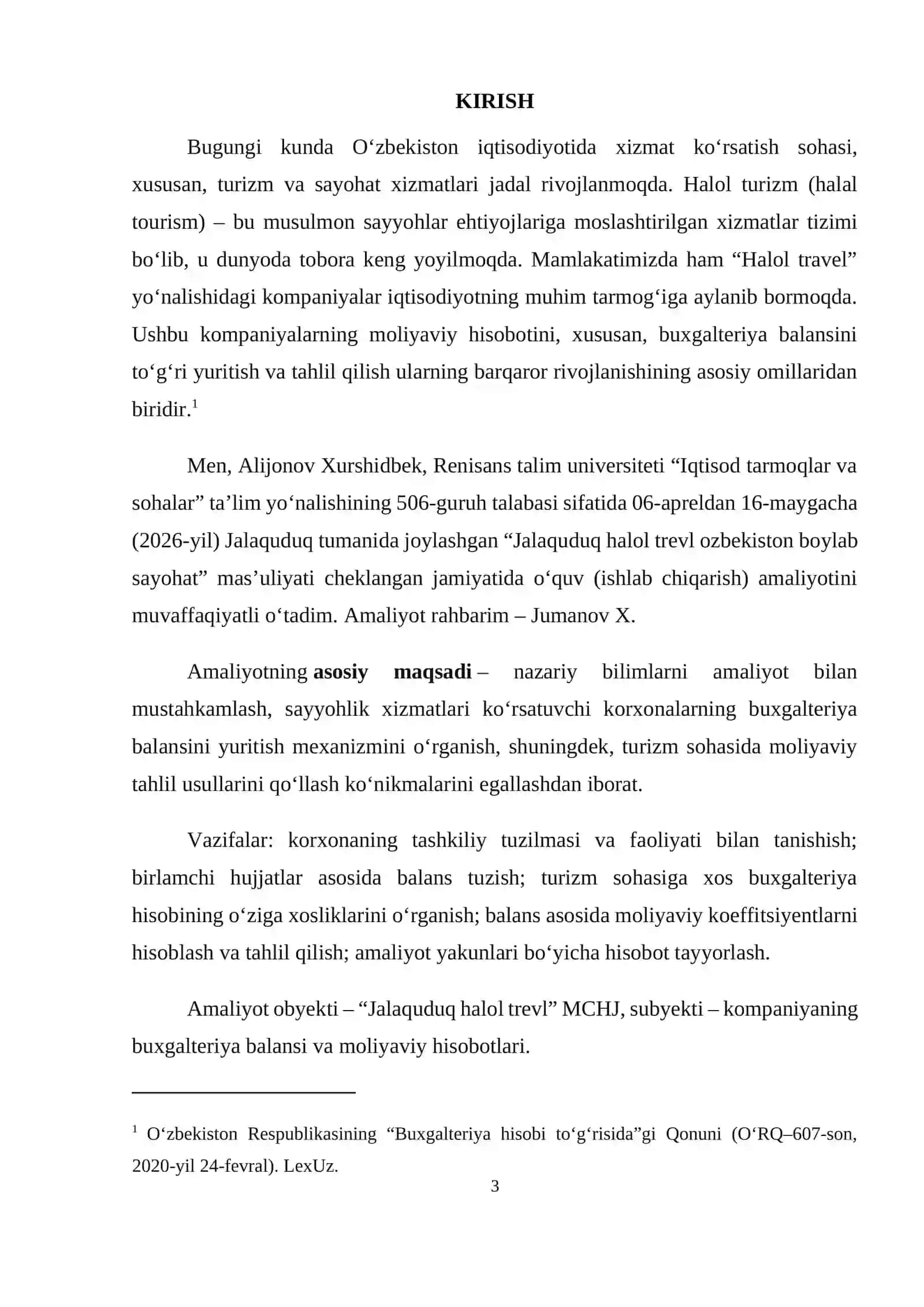 JALAQUDUQ HALOL TREVL. boʻyicha amaliyot hisoboti. 3
