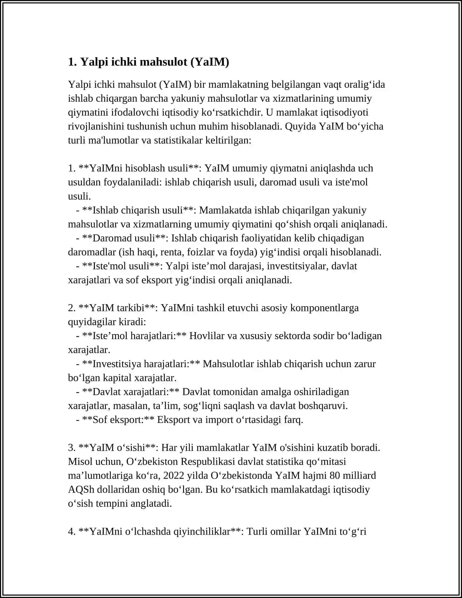 MILLIY IQTISODIYOTNING QAROR TOPISHI VA UNING MAKROIQTISODIY KO'RSATKICHLARI 3