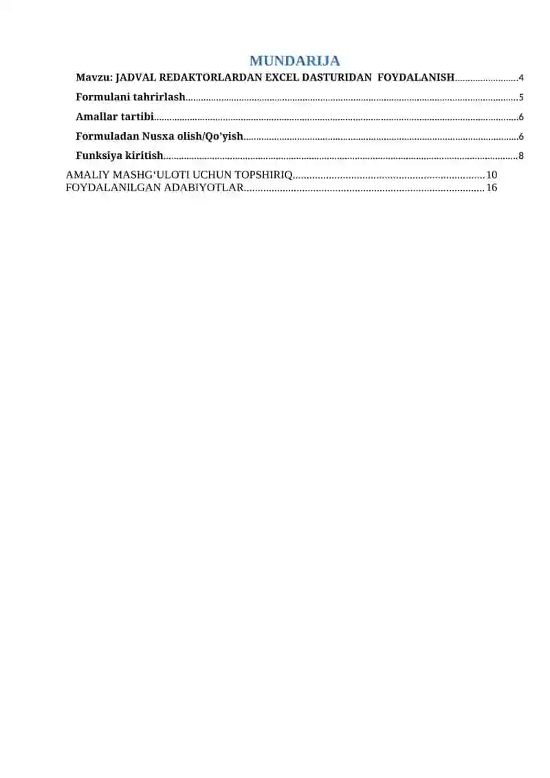 JADVAL REDAKTORLARDAN FOYDALANIB EXCEL DASTURIDAN FOYDALANISH 3