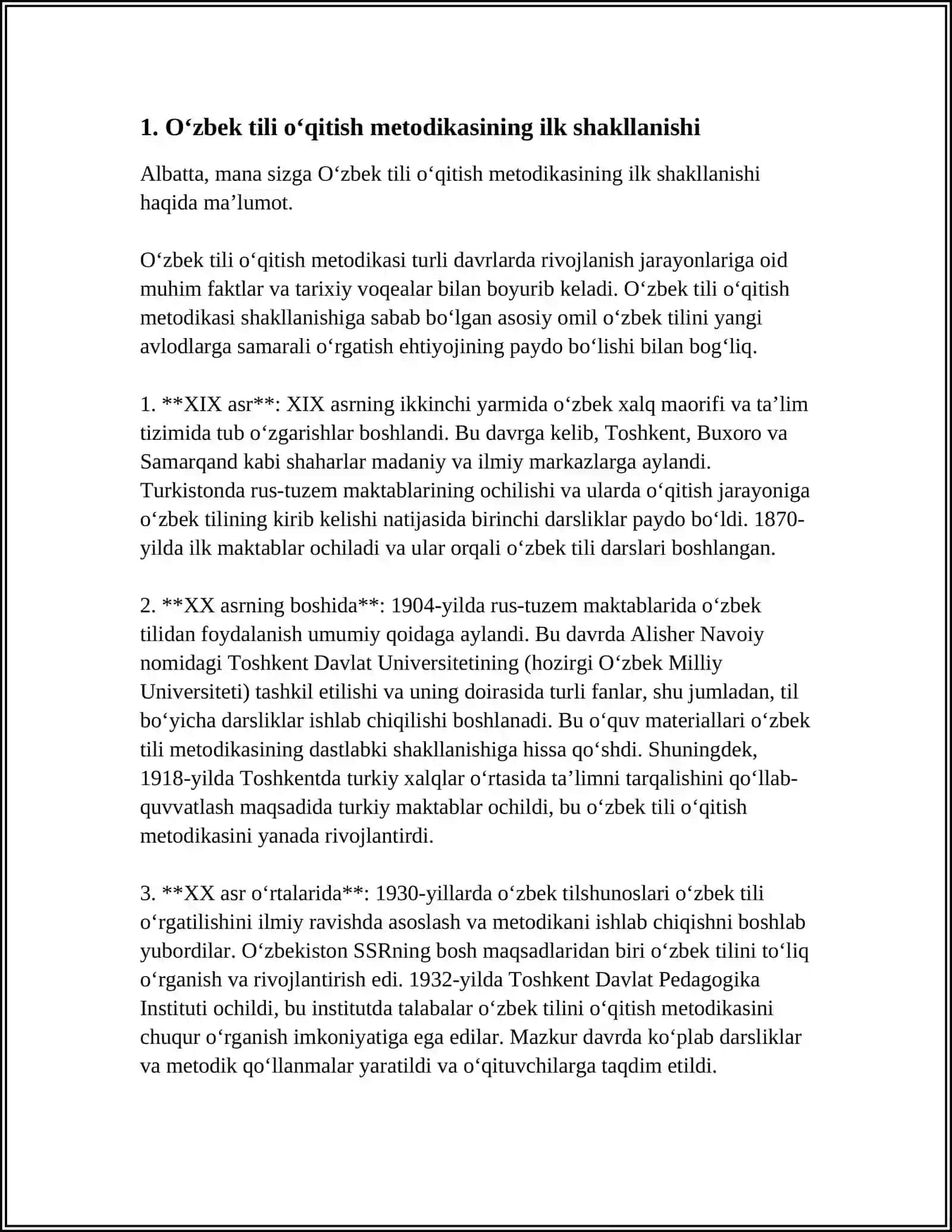 OʻZBEK TILI OʻQITISH METODIKASINING TARIXIY SHAKLLANISHI 3