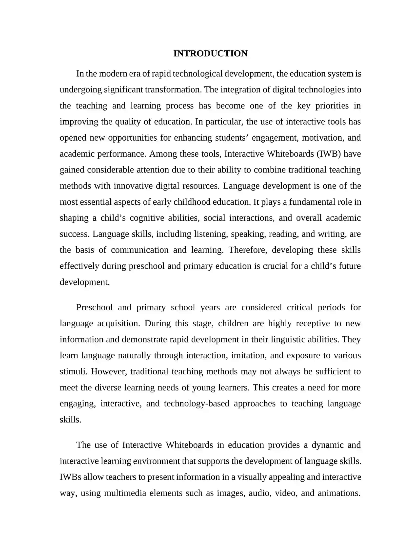 Developing Language Skills Using Interactive Whiteboards (IWB) in Pre-school and Primary Education 3
